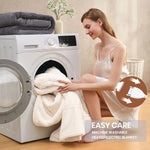 Beige Heated Throw Blanket